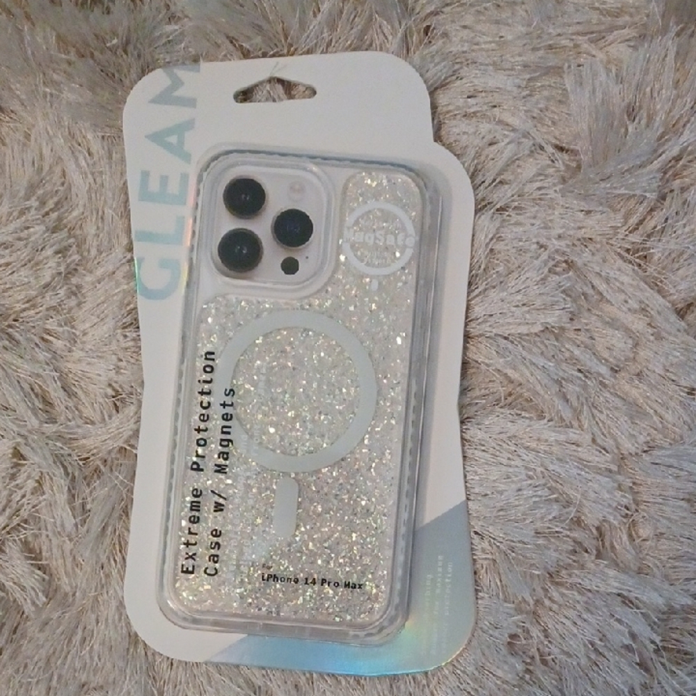 Silver Glitter iPhone 14 Pro Max Case